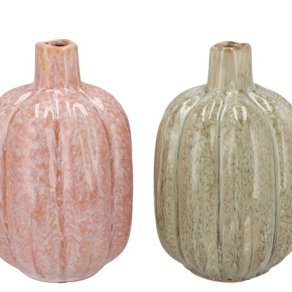 Keramik Vase Mette Kürbis mix 13x13x21cm