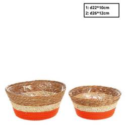 Korb Makka orange 2/Set D26cm H12cm