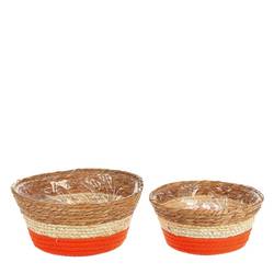 Korb Makka orange 2/Set D26cm H12cm