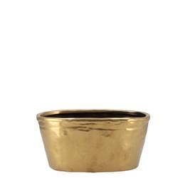 Keramik Übertopf Iron Stone gold 23x09x10cm