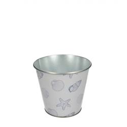 Zink Übertopf Ocean weiss D11cm H10cm