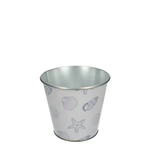 Zink Übertopf Ocean weiss D11cm H10cm