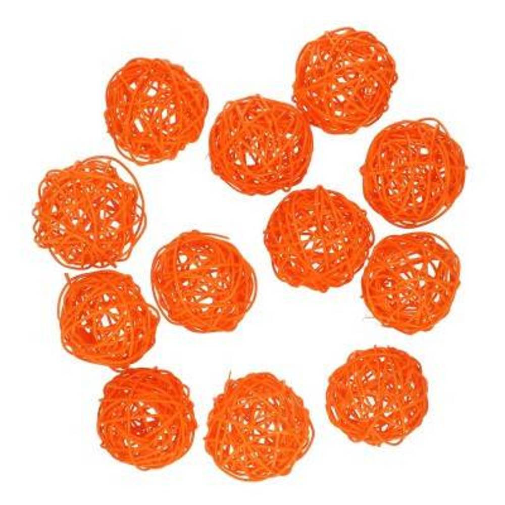 Rattan Kugel orange D06cm x12
