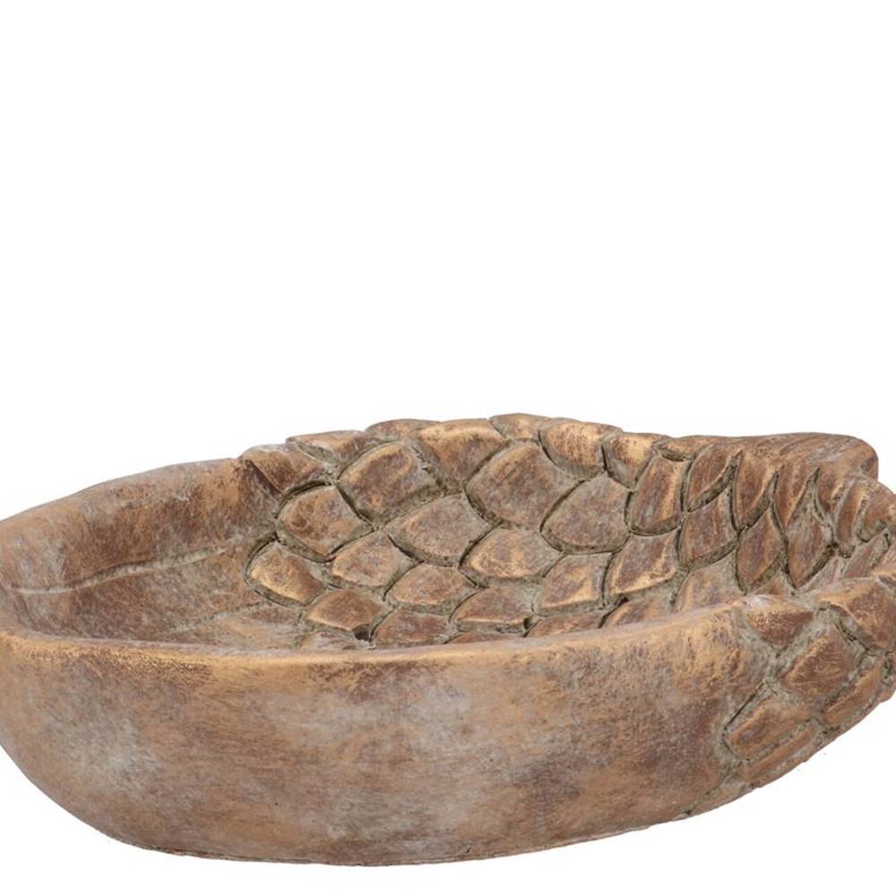 Beton Schale Eichel gold 24x20x06cm