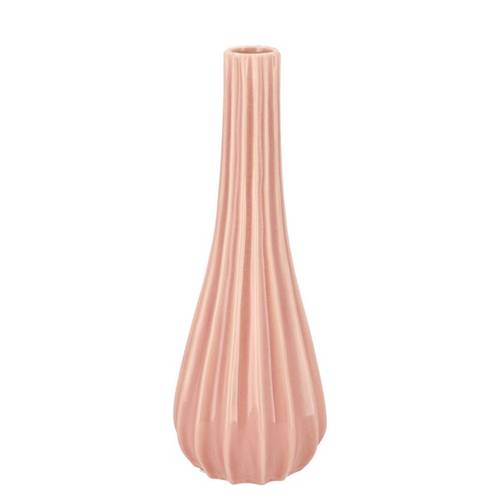 Keramik Vase Gia Stripes alt rosa 14x14x36cm