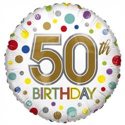Ballon Eco 50th Birtday Rund mix D45cm