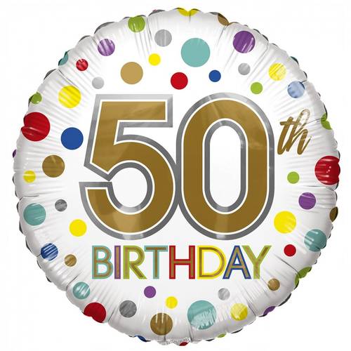 Ballon Eco 50th Birtday Rund mix D45cm