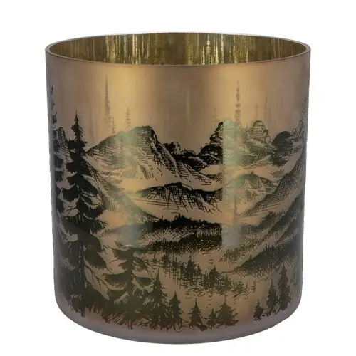 Glas Teelicht Ruby Mountain gold 20×20cm
