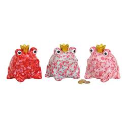 Spardose Frosch Blumendekor 14x13x12cm