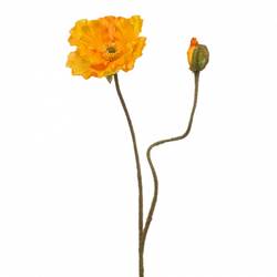 Seiden Papaver gelb L74cm