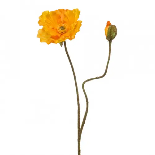 Seiden Papaver gelb L74cm