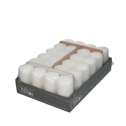 Stumpfkerze Safe weiss D05cm H10cm