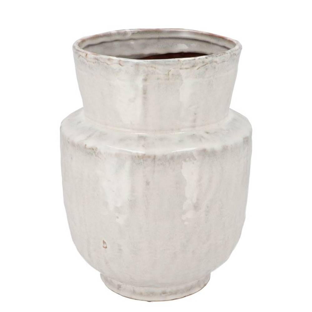 Keramik Vase Iron Stone weiss 24x24x31cm