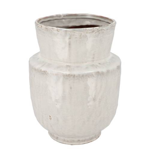 Keramik Vase Iron Stone weiss 24x24x31cm