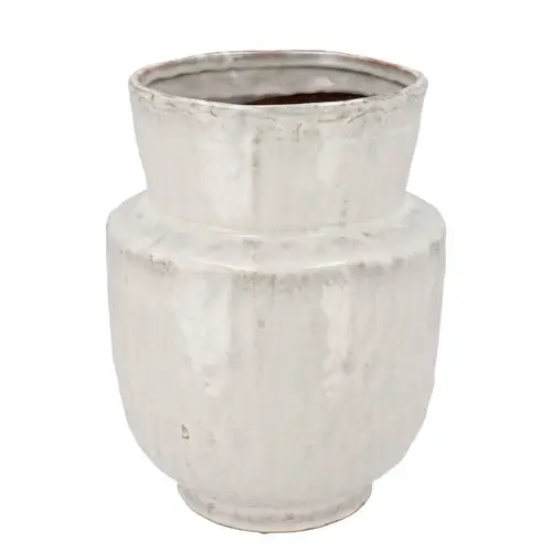 Keramik Vase Iron Stone weiss 24x24x31cm
