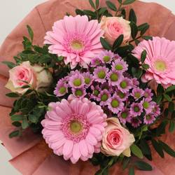 Strauß rosa Craft Muttertag 40cm 10Stiele