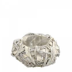 Übertopf Weide gebleicht 18x08cm