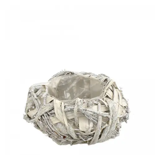 Weide Übertopf gebleicht 18x08cm