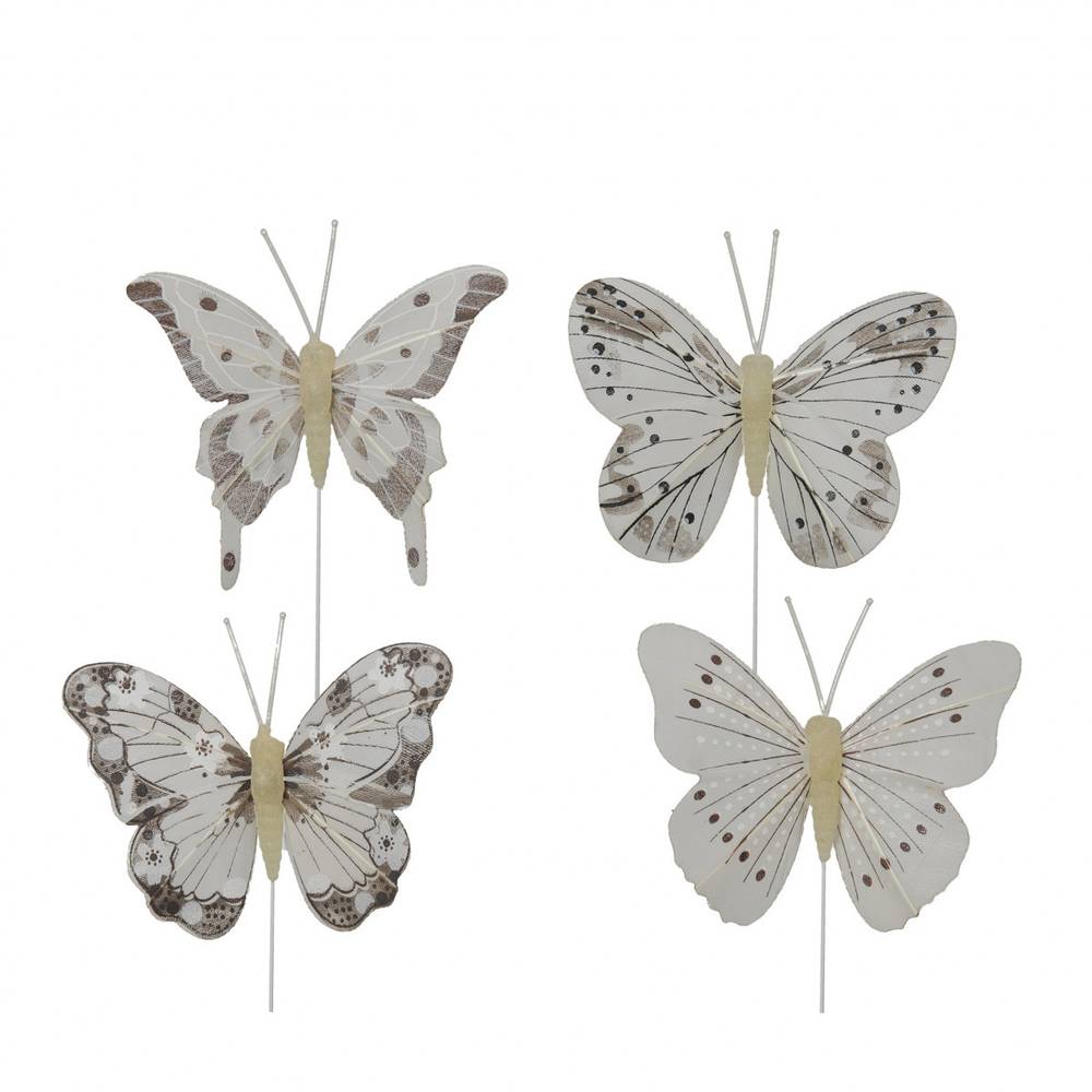 Schmetterling auf Draht mix creme 8cm x12 