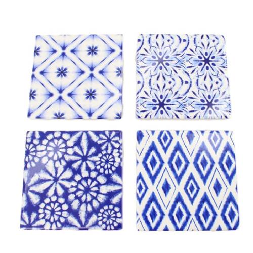 Untersetzer blau/weiss mix 10x10cm