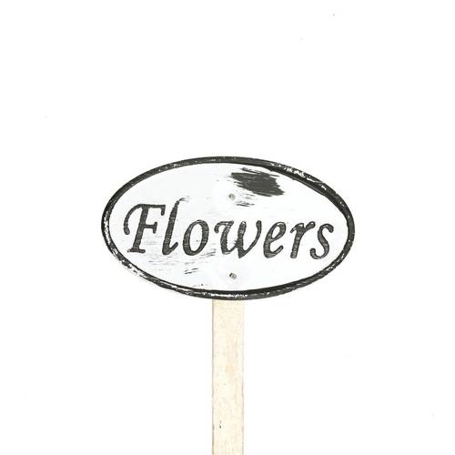 Flowers auf Stab Metall L20cm 04x08cm