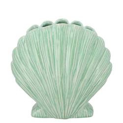 Keramik Vase Jakobsmuschel grün 21x12x21cm