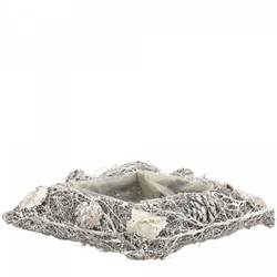 Übertopf Mühlenbeckia gebleicht 45x23x08cm
