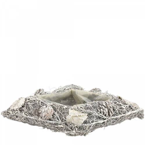 Übertopf Mühlenbeckia gebleicht 45x23x08cm