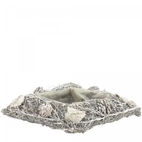 Mühlenbeckia Übertopf gebleicht 45x23x08cm