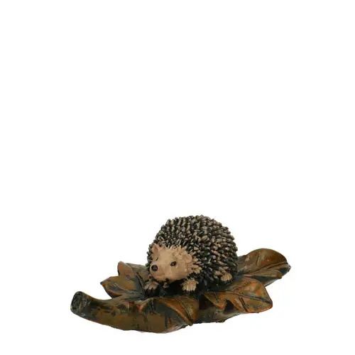 Igel+Blatt braun 10x07x04cm