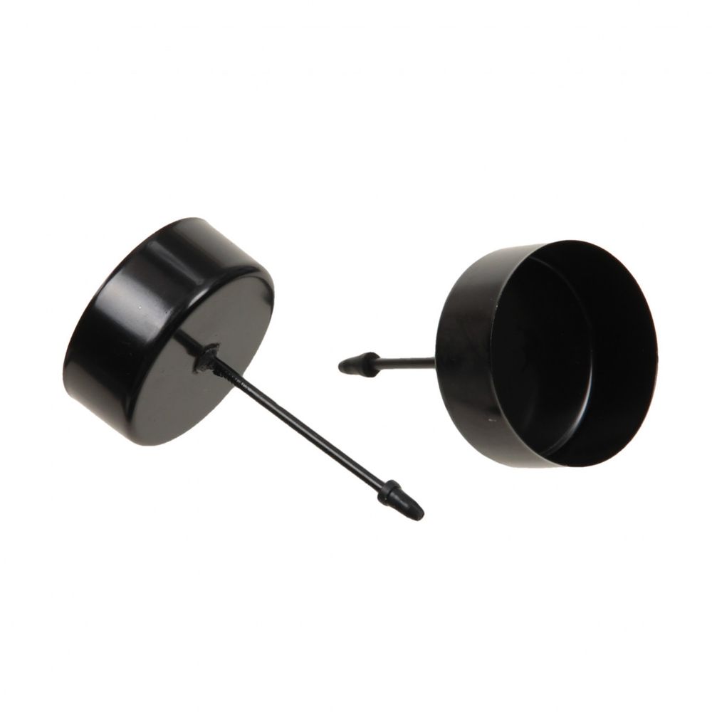 Teelichthalter schwarz D04cm H05cm x4