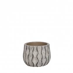 Keramik Übertopf Wave grau D08.5cm H07cm