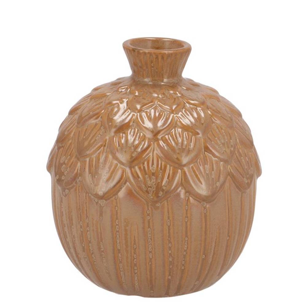 Keramik Vase Milou Eichel sand 12x12x14cm