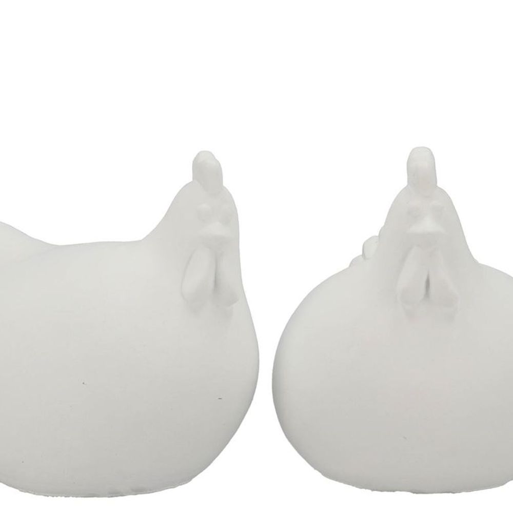 Beton Huhn weiss 17x16x19cm