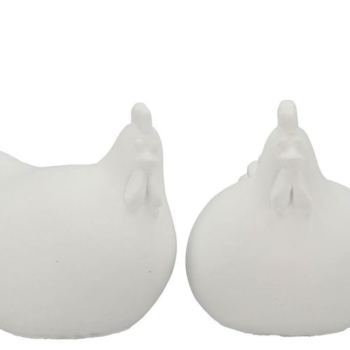Beton Huhn weiss 17x16x19cm