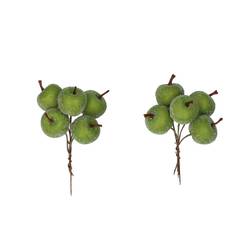 Apfel frosted auf Draht grün D03cm x20