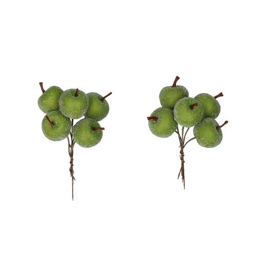 Apfel frosted auf Draht grün D03cm x20