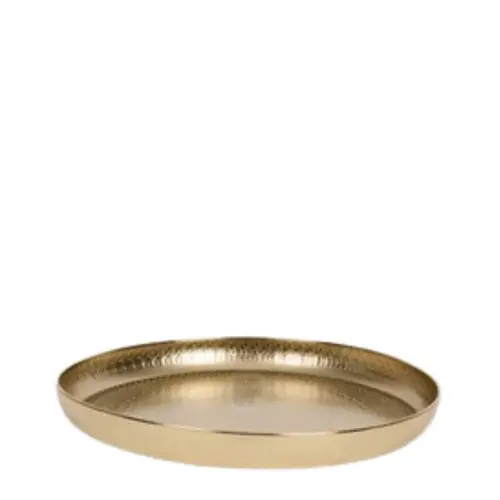 Zink Schale gold D34cm H03.5cm 