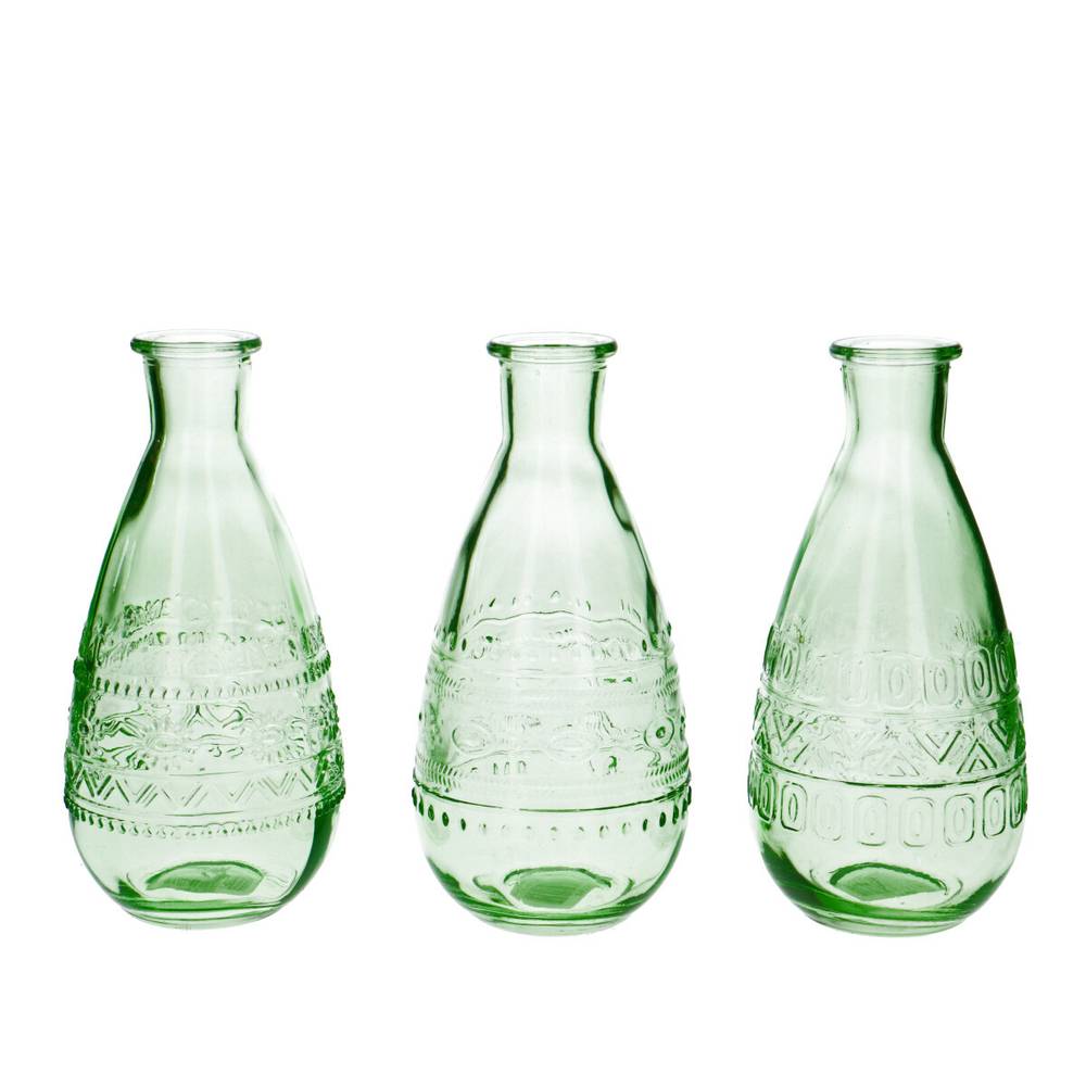 Glas Flasche Rome grün D08cm H16cm