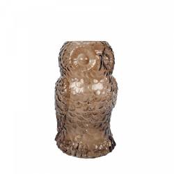 Glas Vase Eule braun D16cm H20cm