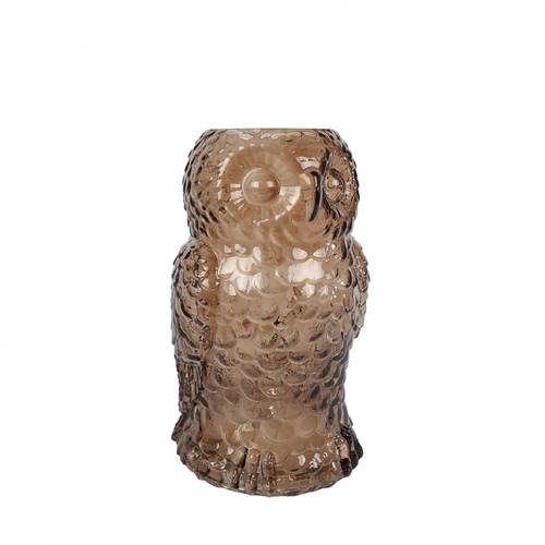 Glas Vase Eule braun D16cm H20cm