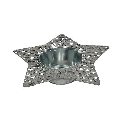 Übertopf zink Stern grau D32/14cm H07cm