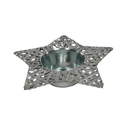 Übertopf zink Stern grau D32/14cm H07cm