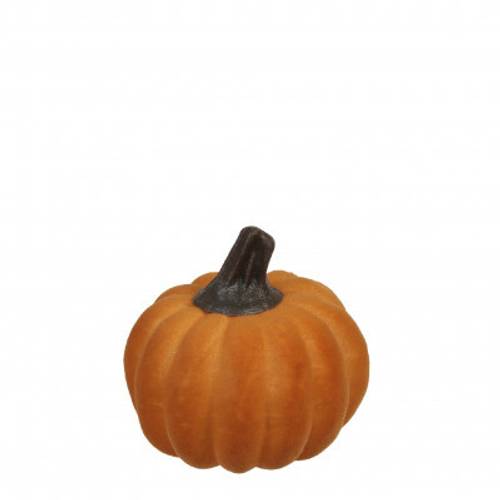 Deko Kürbis Flock orange D05cm H06cm