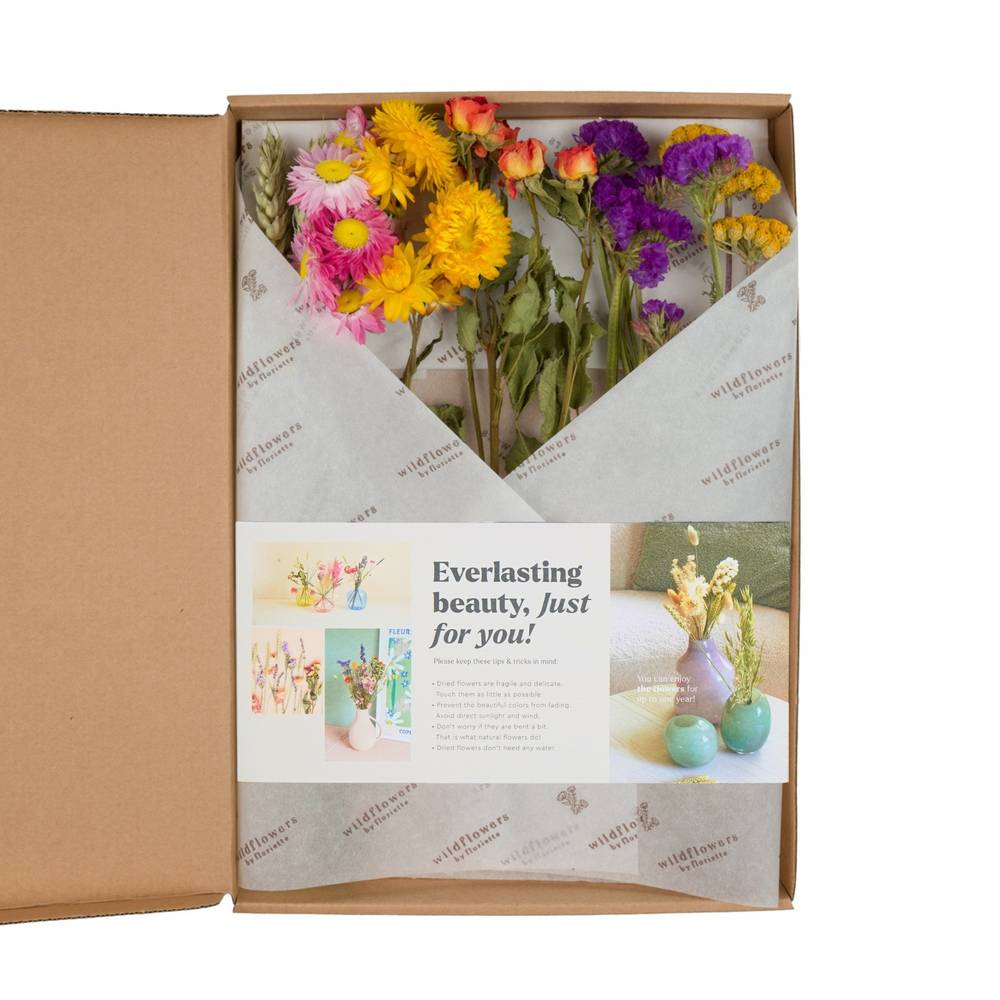 Geschenkbox +Trockenblumen Multi 30cm