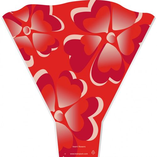 Tüte Blumen rot 50x44x12cm x50