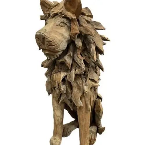Löwe Teak natur D60cm H90cm