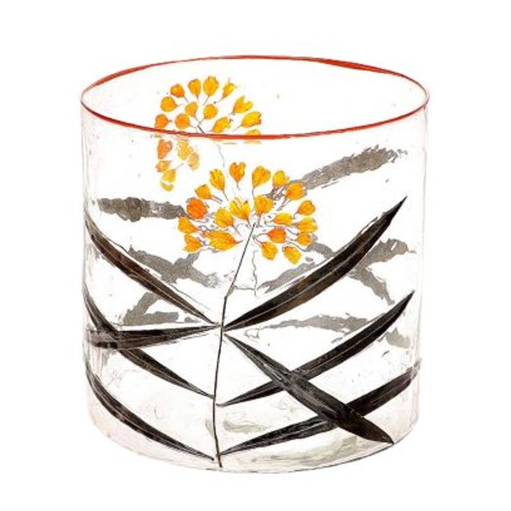 Glas Vase Silen gelb D20.5cm H21cm