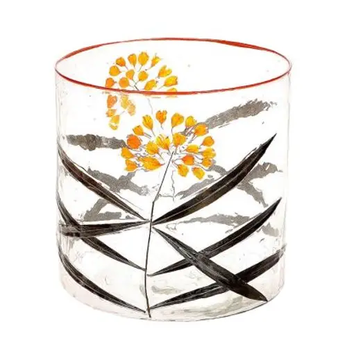 Glas Vase Silen gelb D20.5cm H21cm