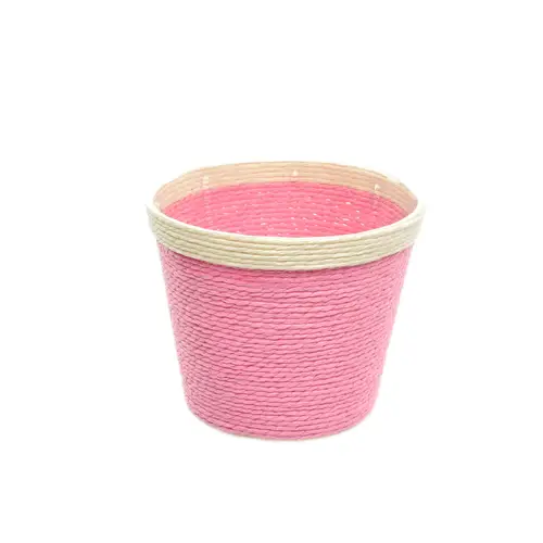 Korb Rim rosa/weiss D13cm H11.5cm